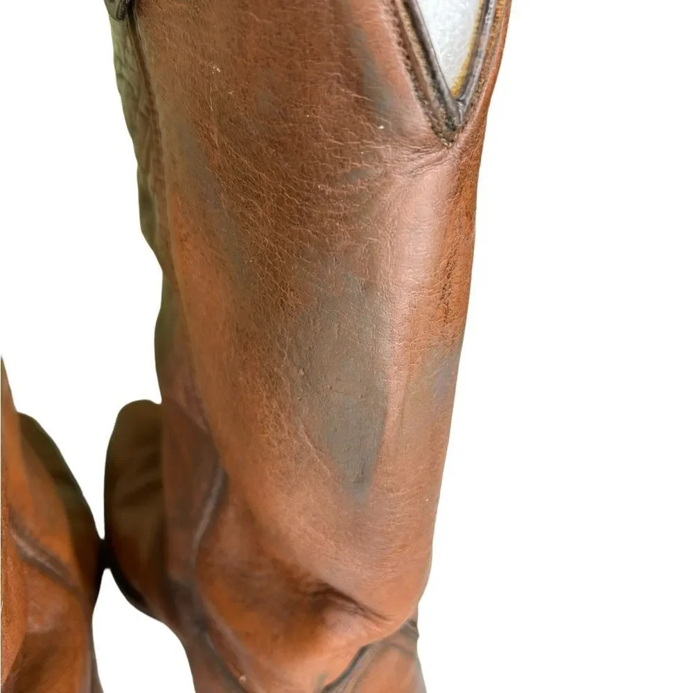 ACME Cowboy Boots Men D Brown Leather Pointed Toe Made In USA Vintage Size 10 - Picture 6 of 11